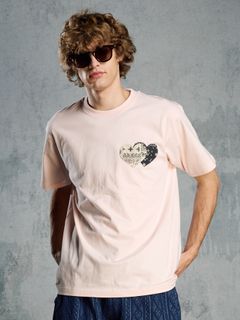 【予約品 1月25日(日) 締切】graphic-T collection：bandana panel heart T / バンダナパネル ハート Tシャツ / ピンク