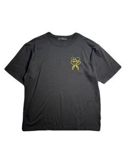 【予約品 8月10日(日) 締切 】HEART CORD EMB S/S T / ハートコード Tシャツ / 刺繍 ブラック×イエロー
