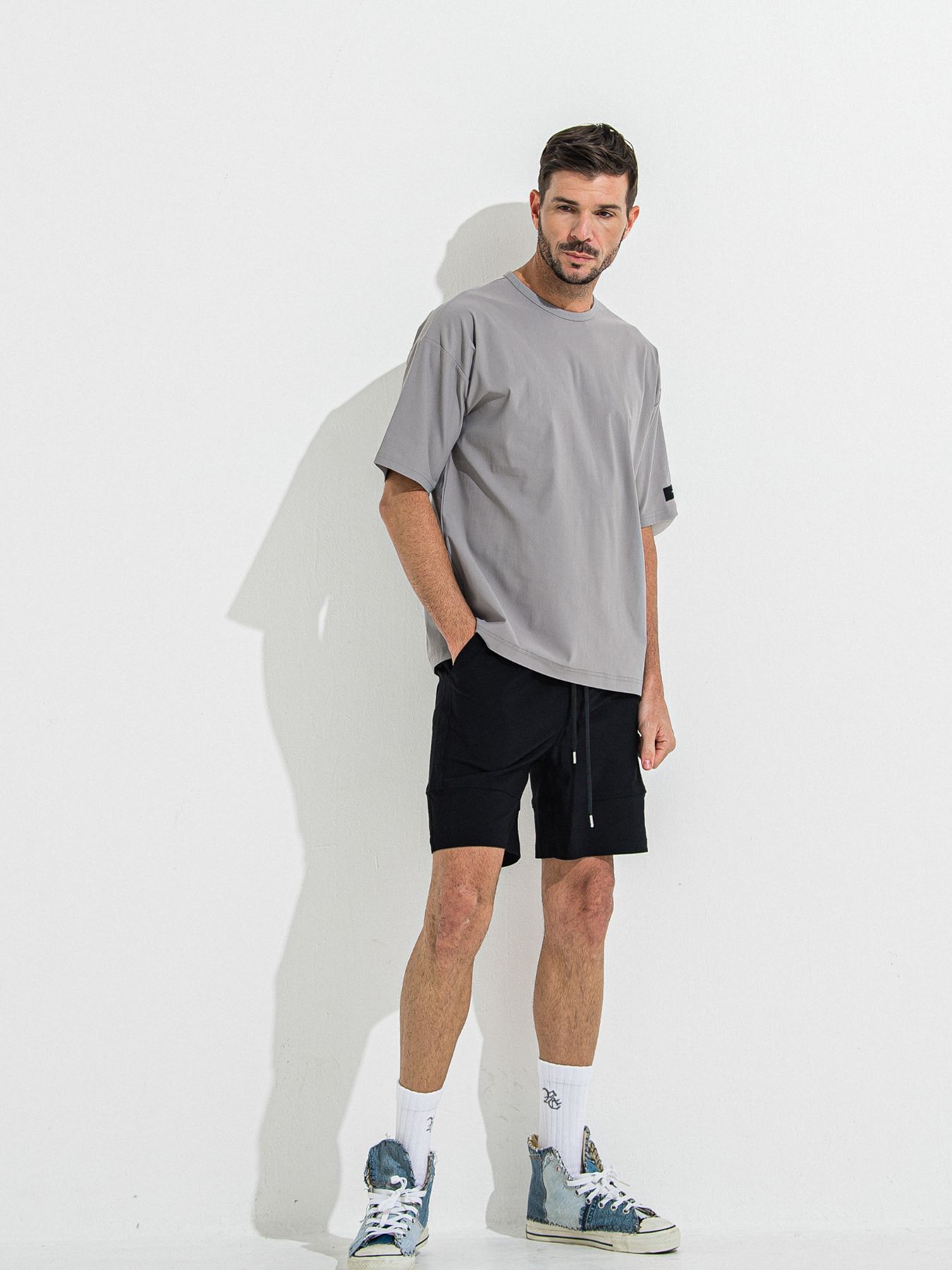 【予約品】NYLON OVER T /  ナイロンオーバーサイズTシャツ / グレー