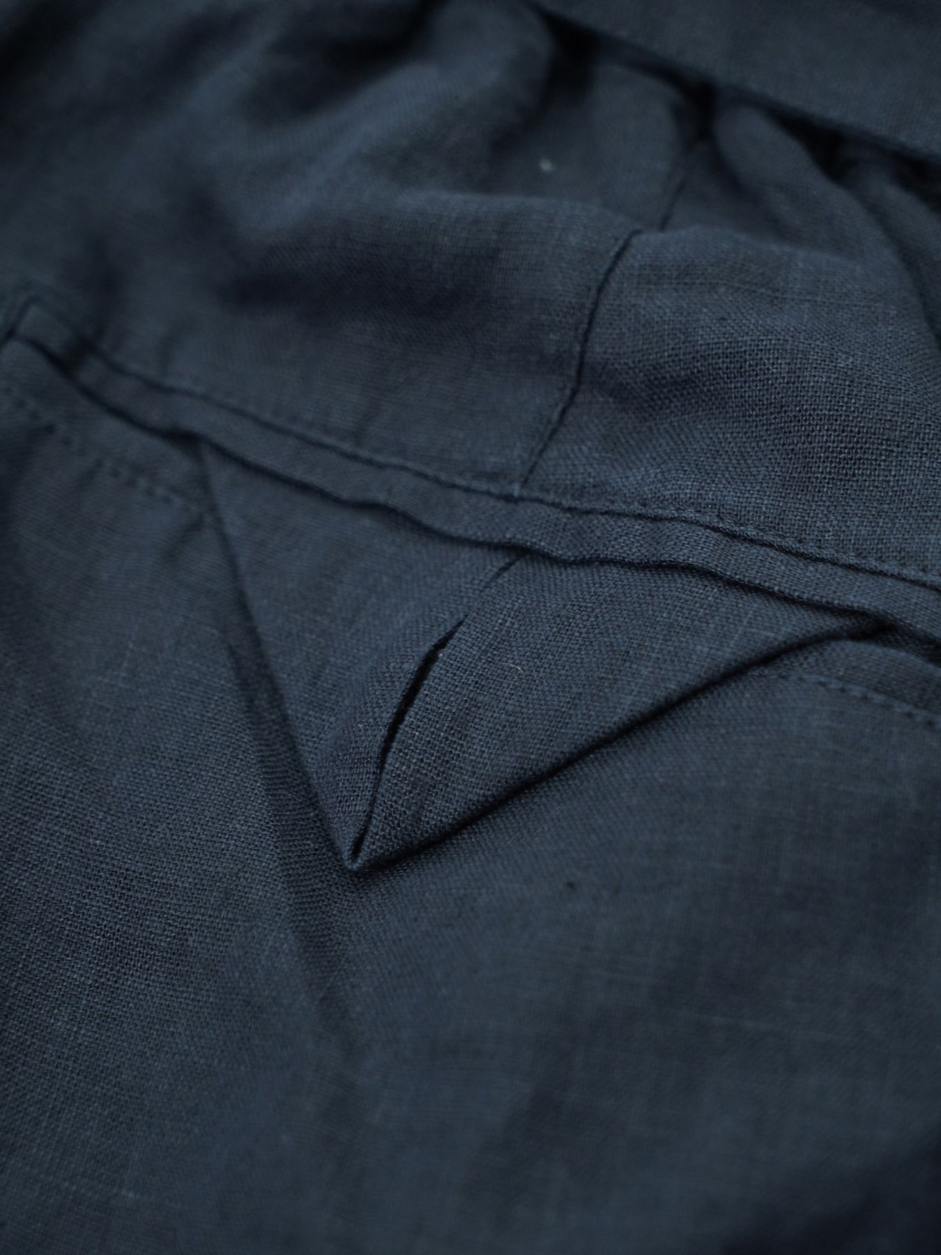 【予約品 2月1日(日) 締切】LINEN OVERSHORTS / オーバーサイズシルエット ショーツ / ネイビー