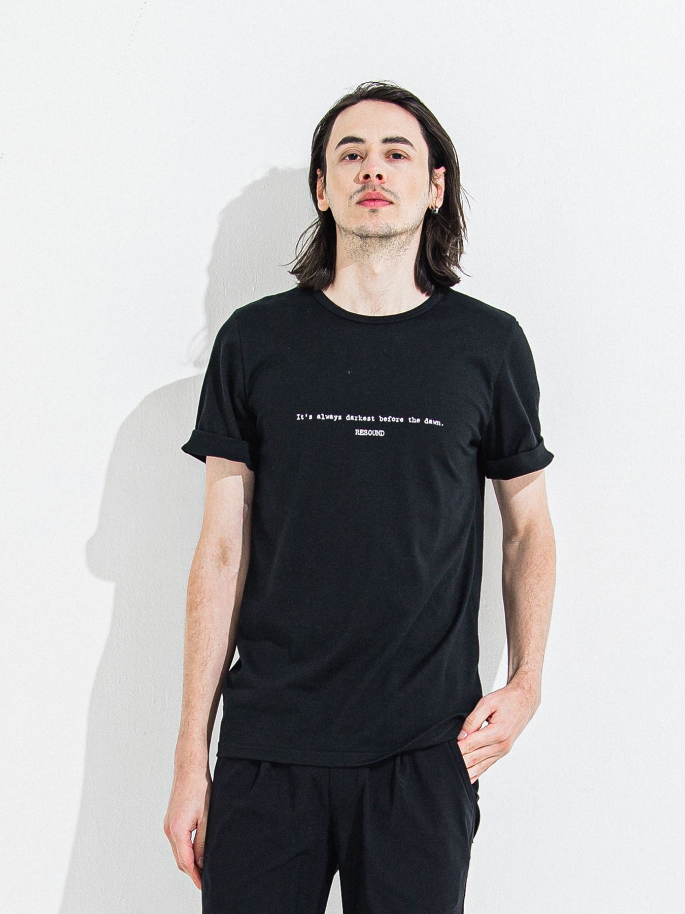 GIZA DAWN ROLL UP TEE / ギザドーンロールアップTシャツ / ブラック