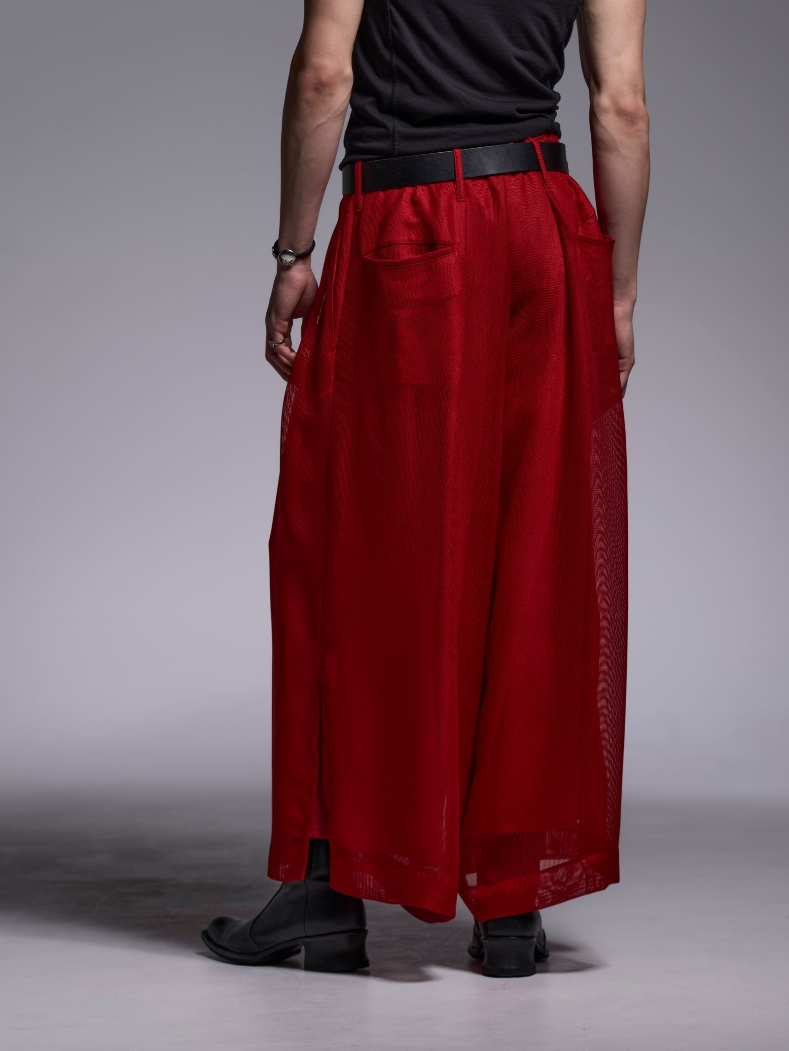 【予約品 1月4日(日) 締切】Wide Tuck Slacks / ワイドタックスラックス / レッド