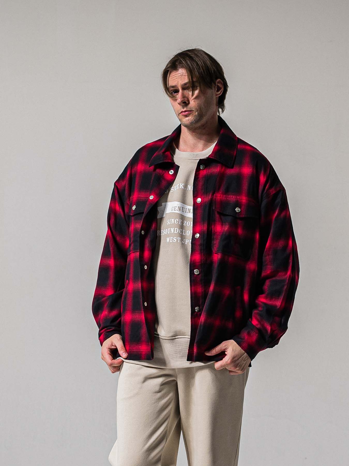 【予約品 11月16日(日) 締切】50s CHECK JK / オンブレチェック シャツジャケット / レッド