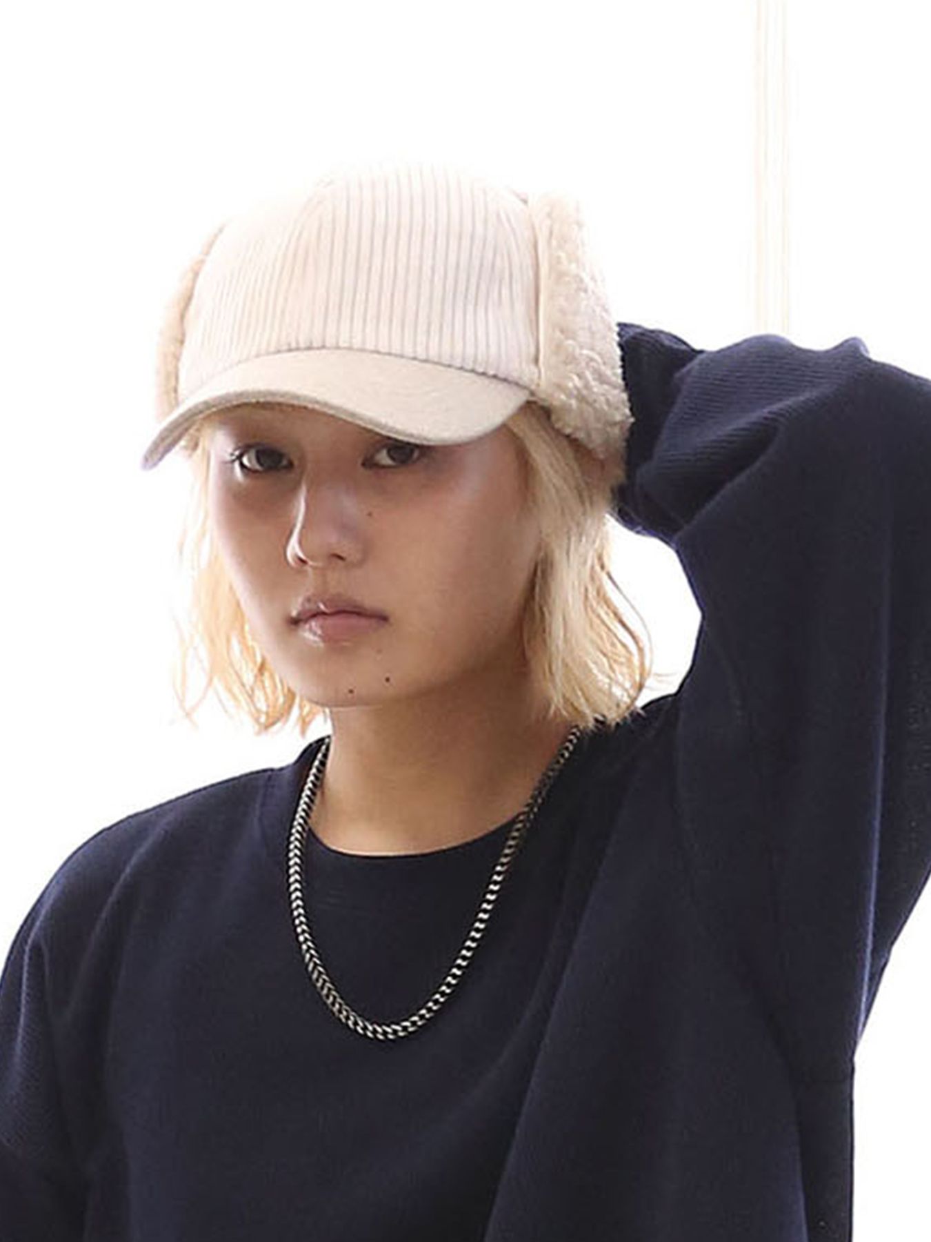 MICHELLE-BOA CAP / IVORY【QUOLT】