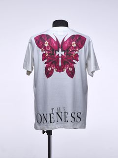 《予約品》 Bougainvilea T-Shirt / 半袖Tシャツ / ホワイト×ピンク【THE ONENESS】