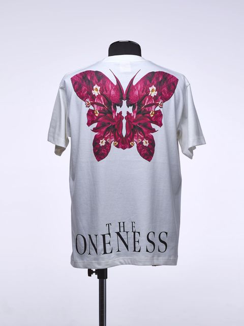 《予約品》 Bougainvilea T-Shirt / 半袖Tシャツ / ホワイト×ピンク【THE ONENESS】