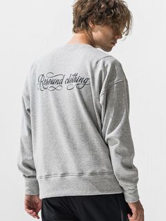 【予約品 9月6日(日) 締切】PIN ST RC VELOURS FLEECE DROP TRAINER / ピンストライプロゴ 裏起毛 ルーズトレーナー / グレー
