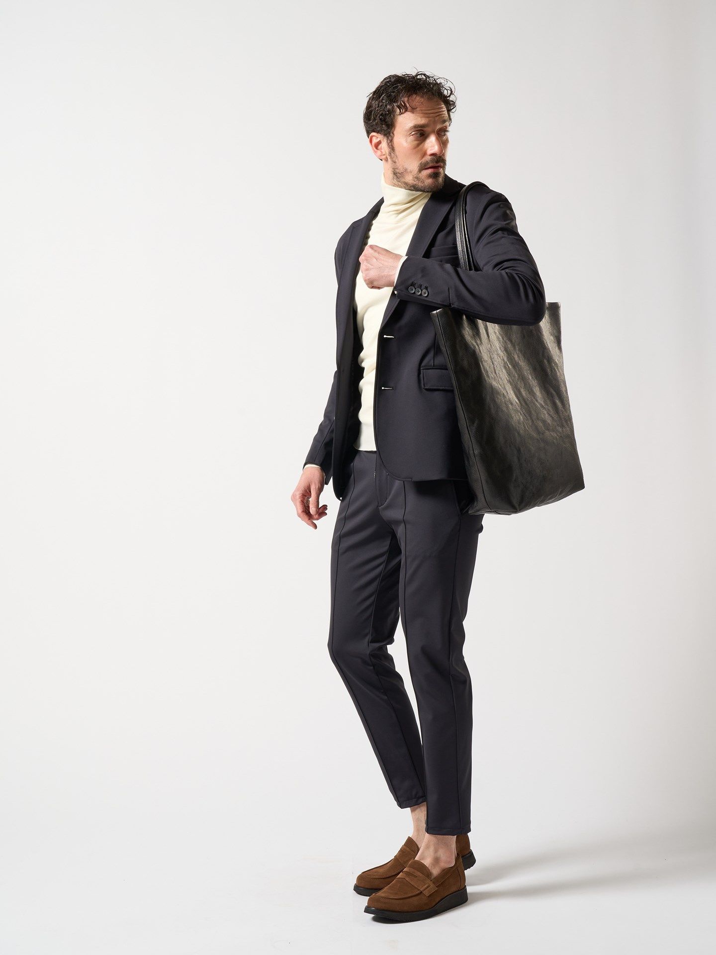 【予約品】 KOBE LEATHER big tote bag/ トートバッグ / ブラック