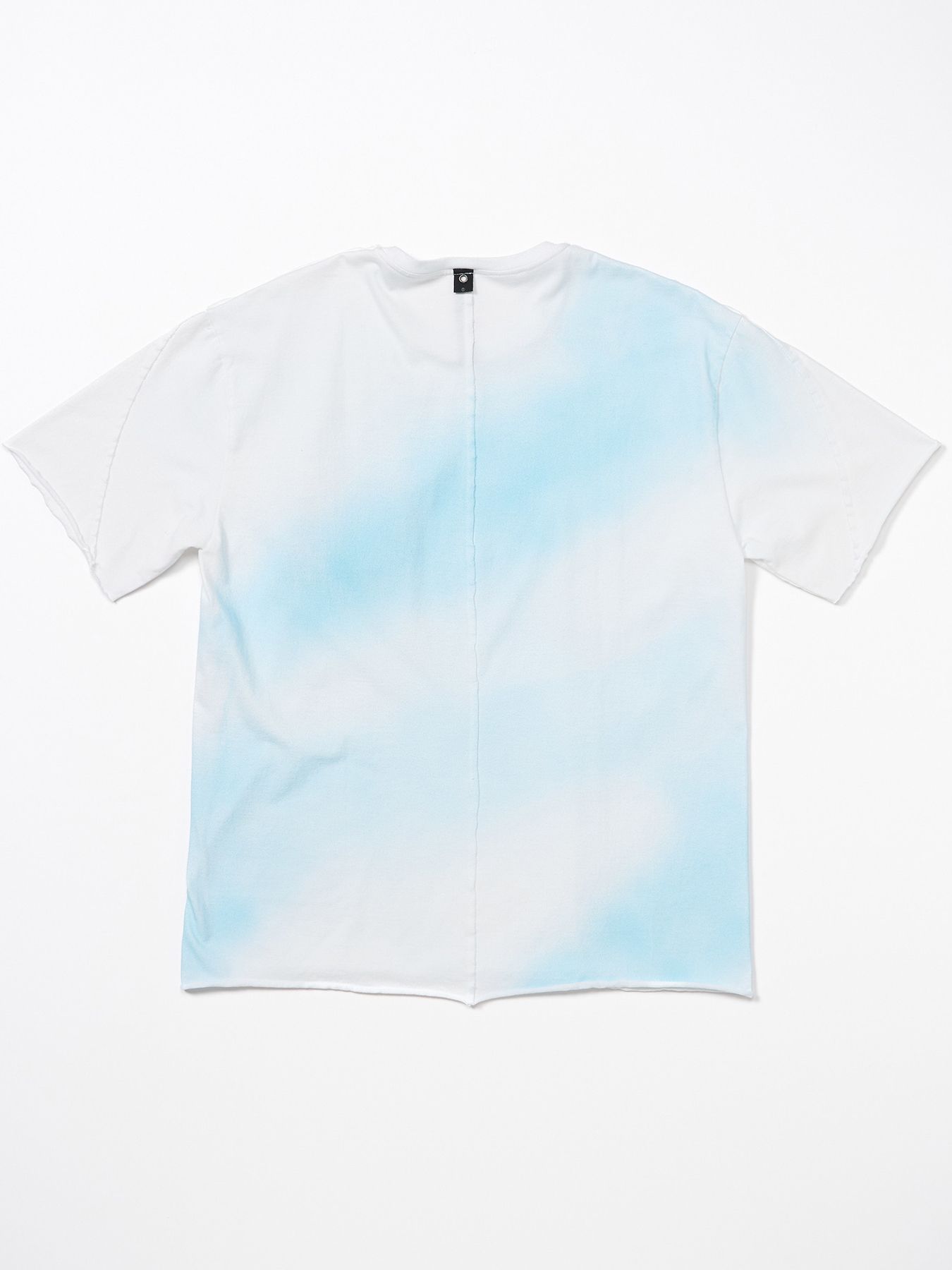 【予約品 9月23日(火) 締切】spray dye leather pocket-T / スプレーダイ レザーポケットTシャツ / ホワイト×ブルー