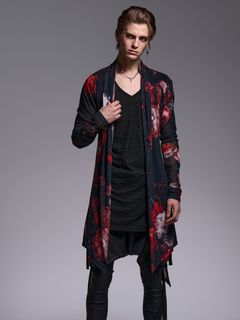 【予約品 1月4日(日) 締切】Dolman Sleeve Cardigan / ドルマンスリーブ カーディガン / ブラックフローラ