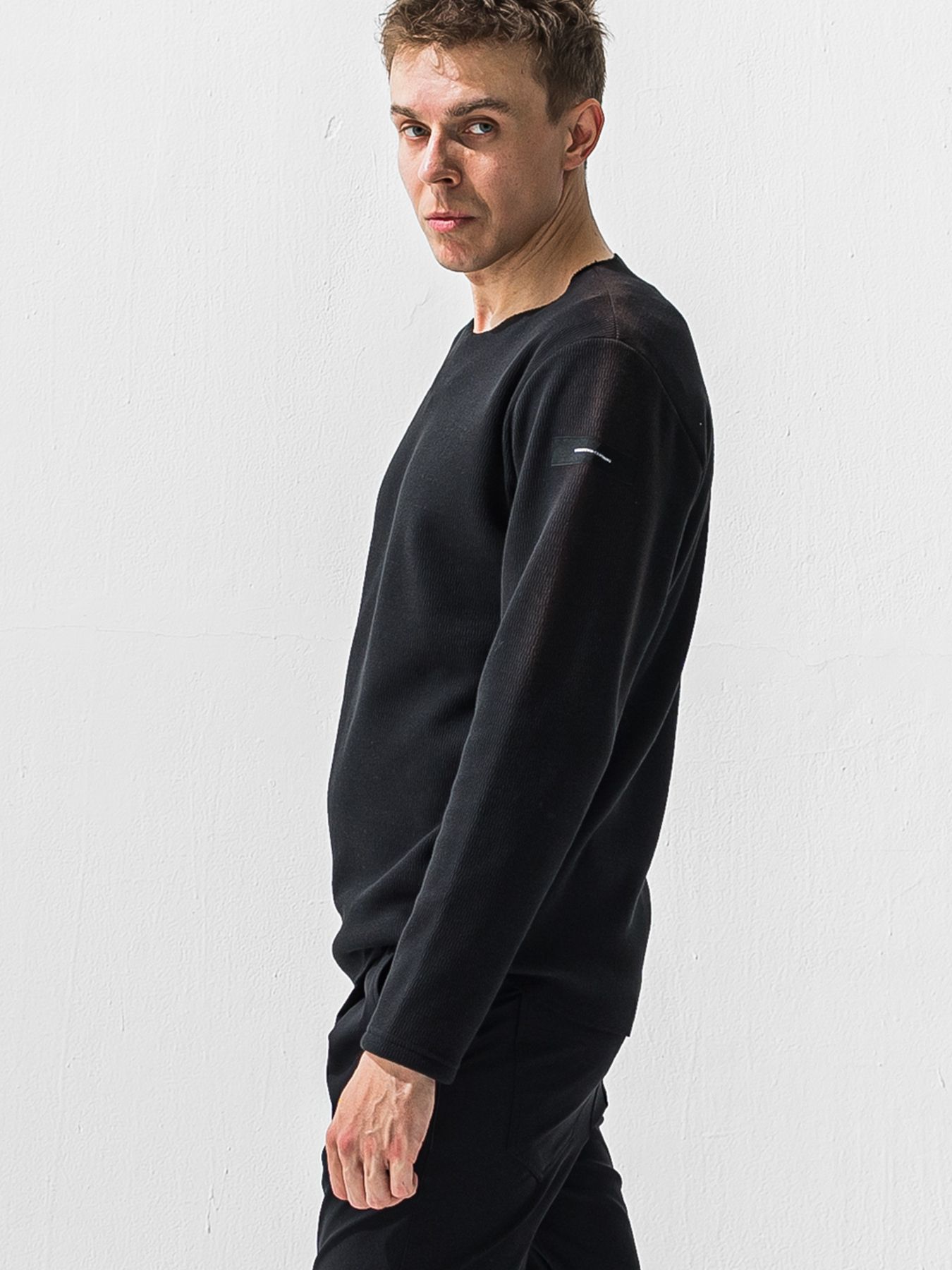【予約品 9月6日(日) 締切】VELOURS FLEECE NEO THERMAL / 裏起毛 ハニカムサーマル ロングスリーブTシャツ / ブラック