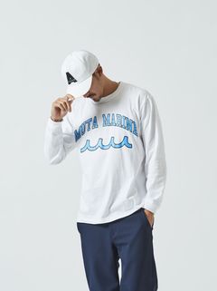 muta College Logo L/S Tee / Tシャツ / ホワイト・ブルー【Acanthus×ムータマリン】