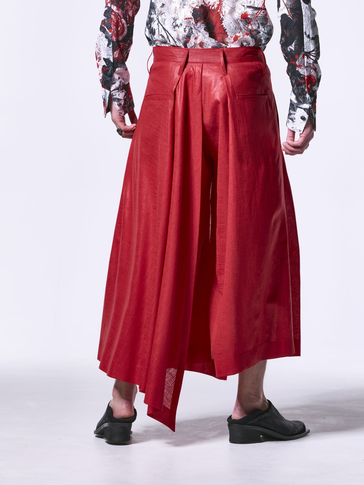 《予約品》Siler Slab SkirtWideTuckSlacks / スカートワイドタックスラックス / レッド