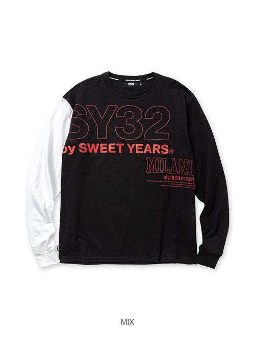STICK OUT LOGO L/S TEE / ロゴTシャツ / ブラック 【SY32 by SWEET YEARS】