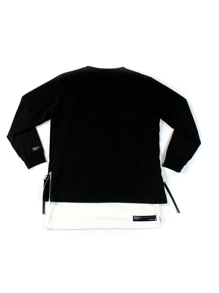 LOGO ZIP TEE×TANK TOP TシャツXタンクセット / ブラック×ホワイト