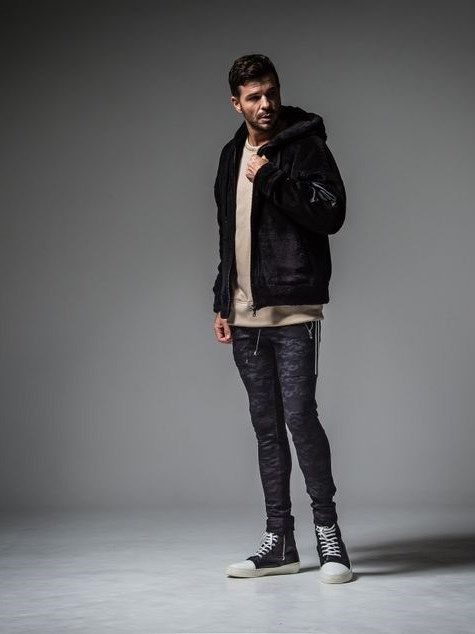 boa zip loose hoodie / ボアフリース / ブラック 【RESOUND CLOTHING】 RC30-C-008