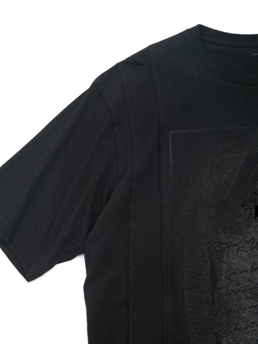 コラボ30/- ナチュラルソフト天竺『 FxxK THE WORLD』ワイド Tシャツ（オーバーサイズ） - BLACK