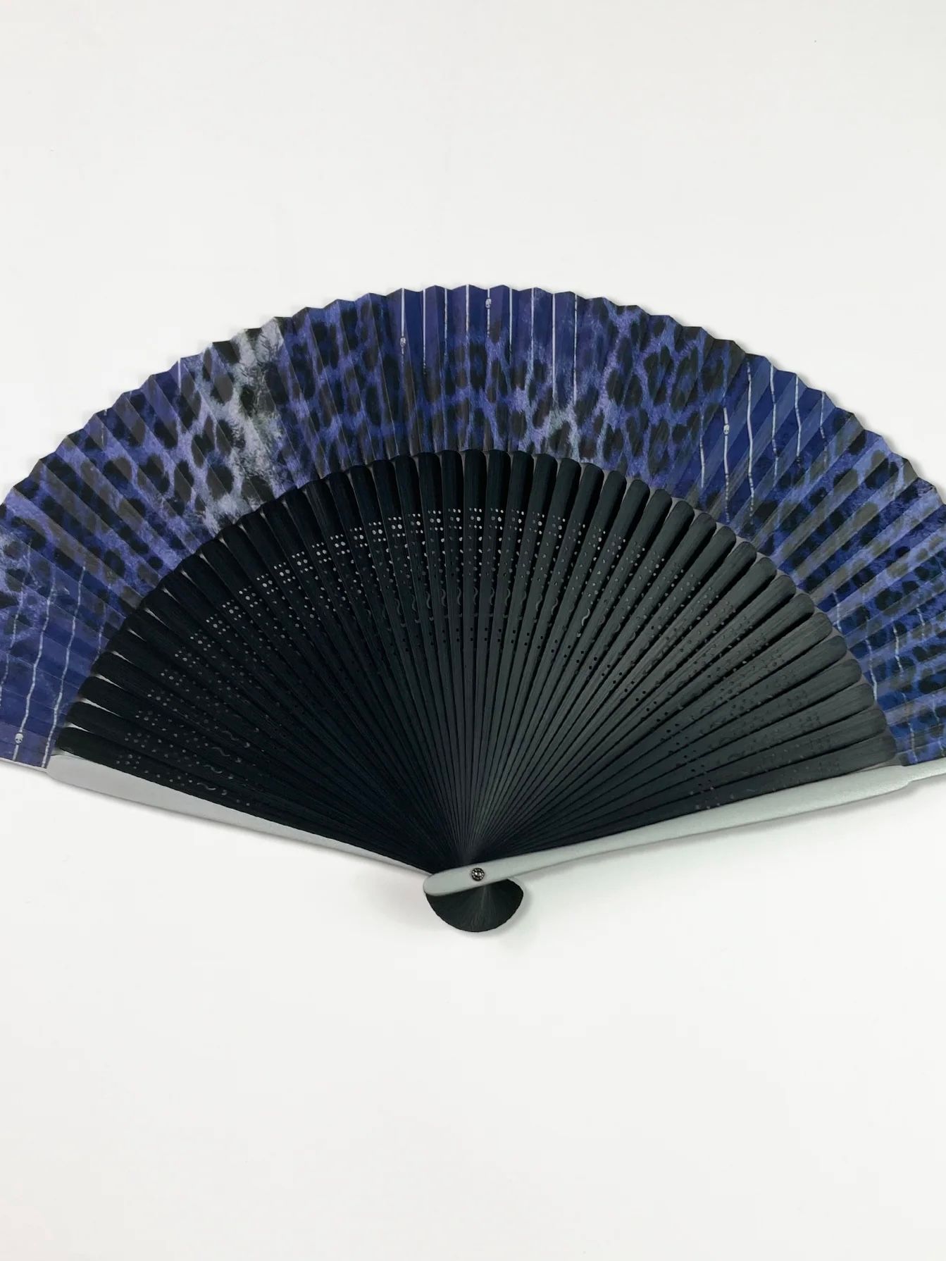 ROEN FAN 和紙ブルーレオパードセット -10BLACK- 扇子 Roen×京都 白竹堂