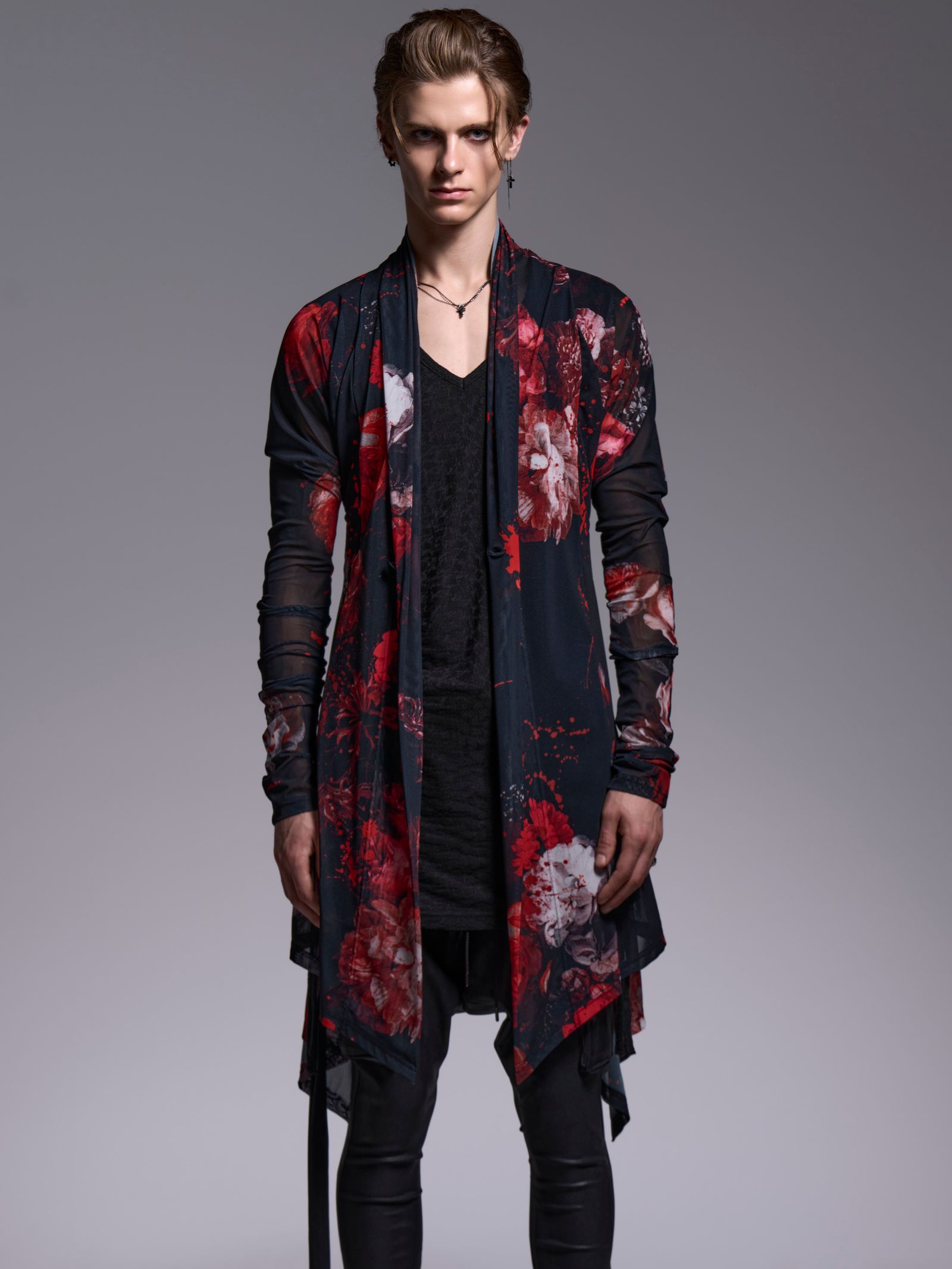 【予約品 1月4日(日) 締切】Dolman Sleeve Cardigan / ドルマンスリーブ カーディガン / ブラックフローラ