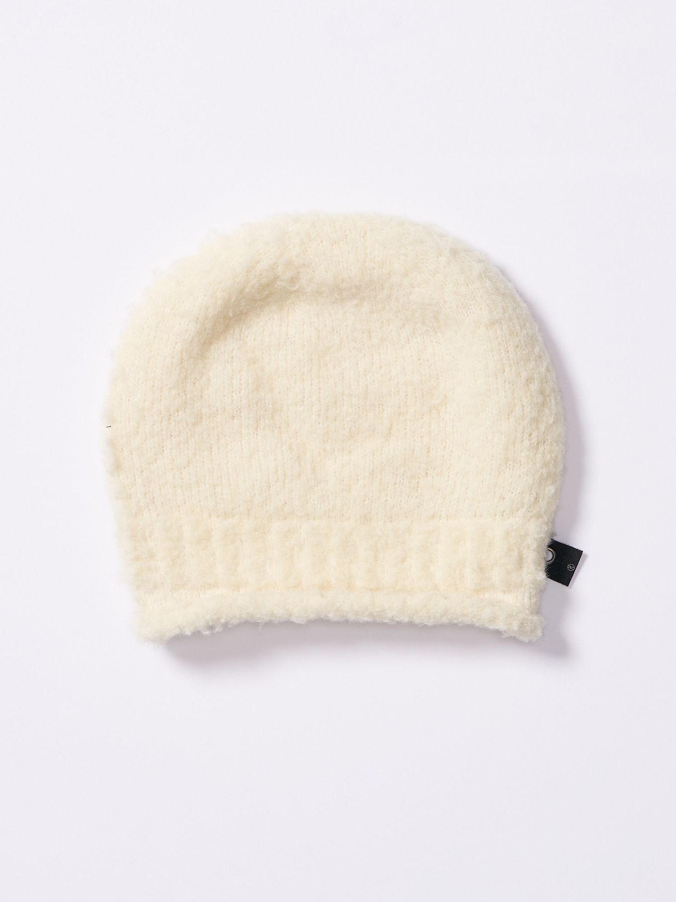 【予約品 4月19日(日) 18時締切】fancy yarn roll beanie / バルーン型ニットキャップ / ホワイト