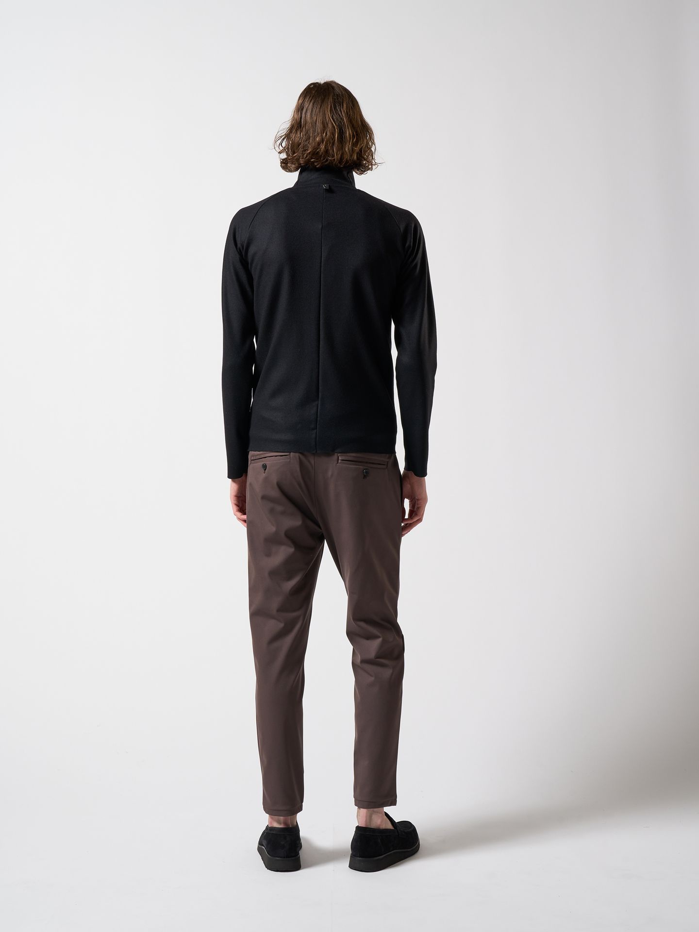 【予約品】 fine wool mock-neck / ニットカットソー / ブラック