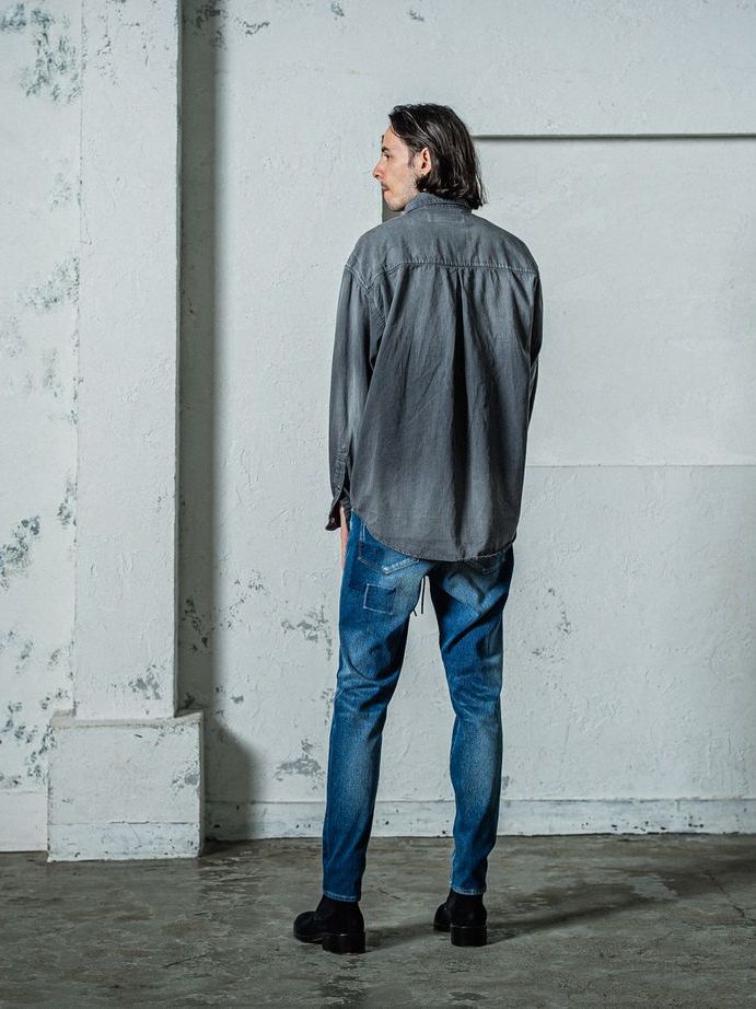 《予約11月17日19時締め》 denim jack shirts / デニムシャツ / ブラックused