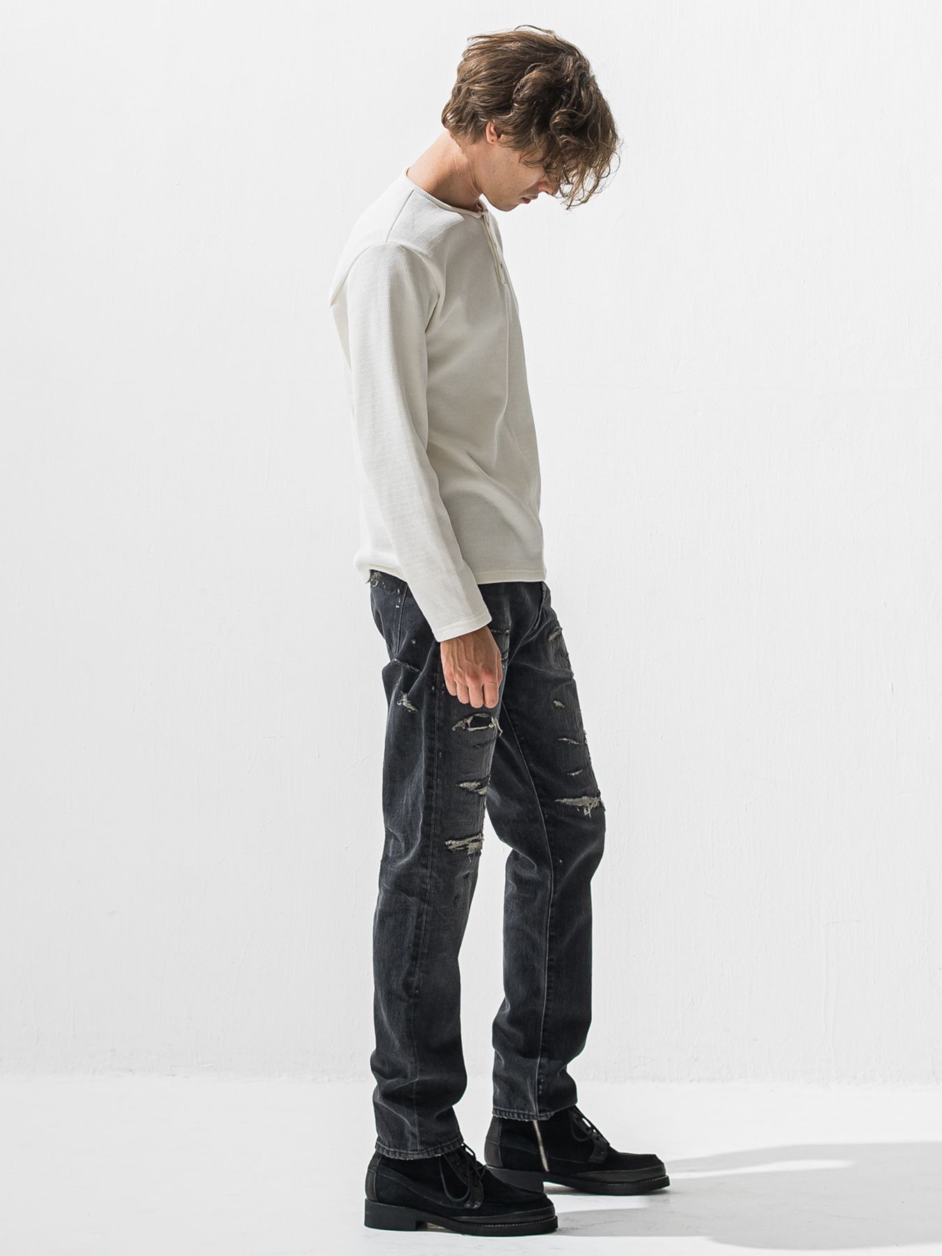 【予約品 9月6日(日) 締切】SCOTT JEANS / ライトオンスヴィンテージジーンズ / ブラック ユーズド