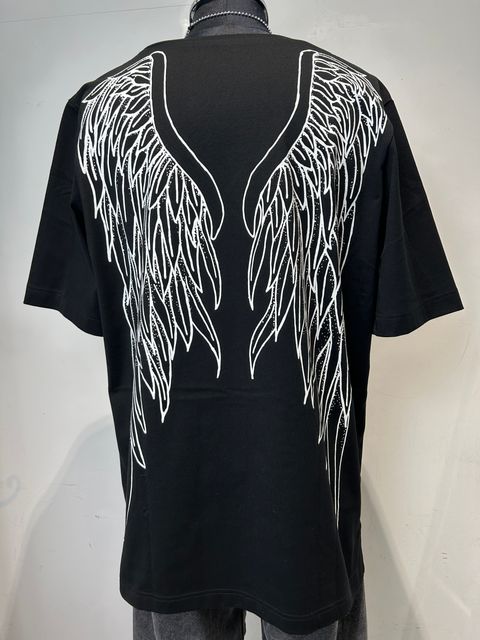 【予約】羽 VネックTee BLACK×WHITE GODSIZE