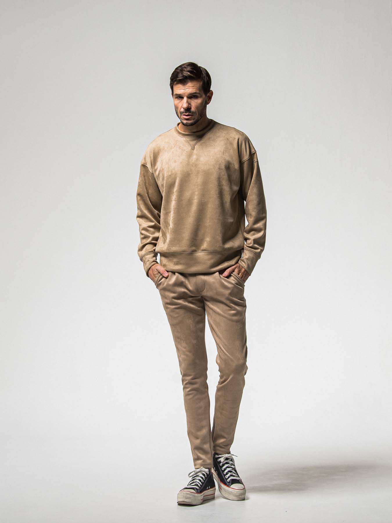 【予約品 8月31日(日) 締切】CHRIS EASY SUEDE TUCK PANTS / クリス イージー スウェードタックパンツ / ブラウン