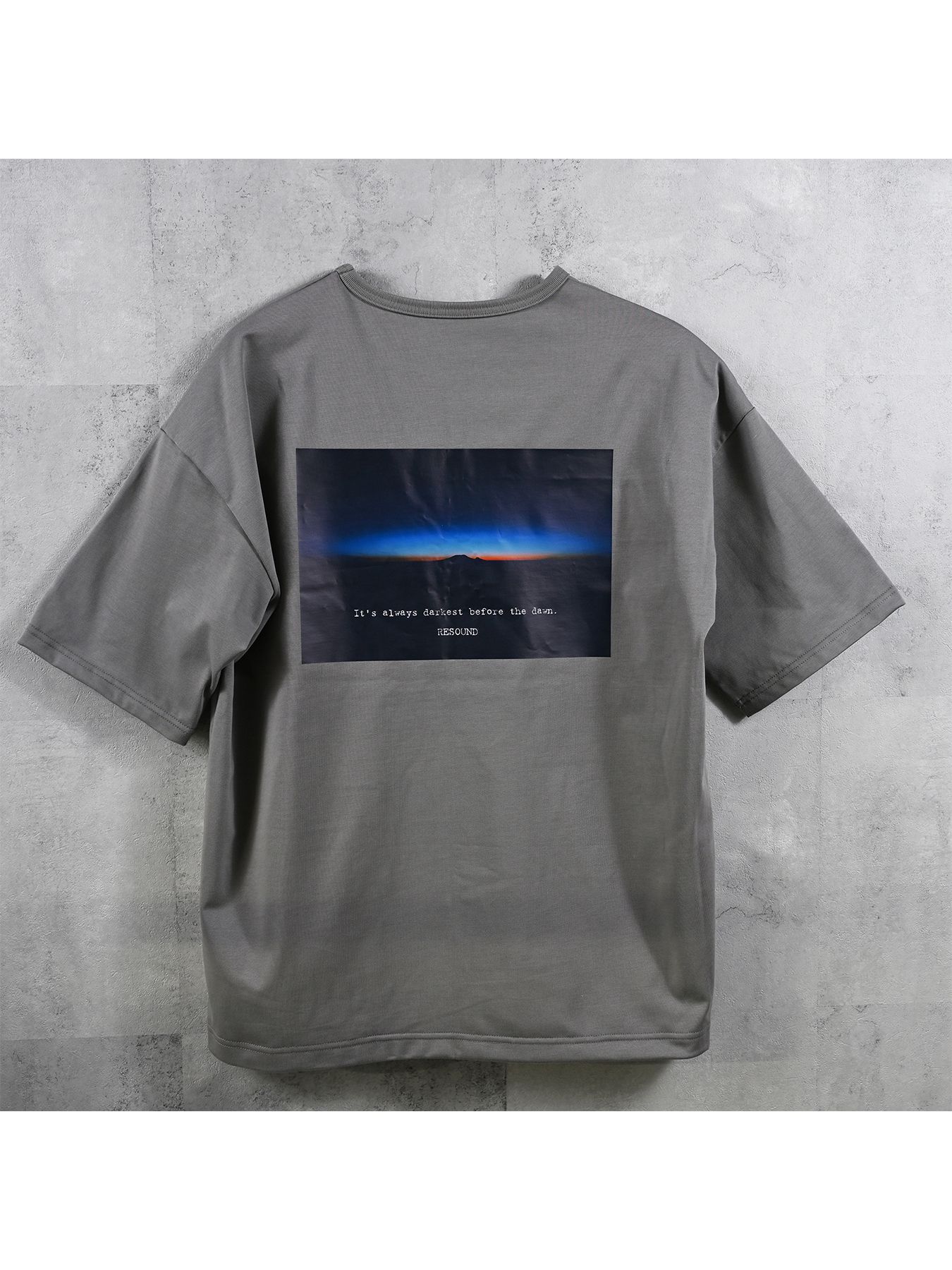 【予約品 】YOAKE PHOTO OVER TEE /  フォトオーバーサイズTシャツ / グレー