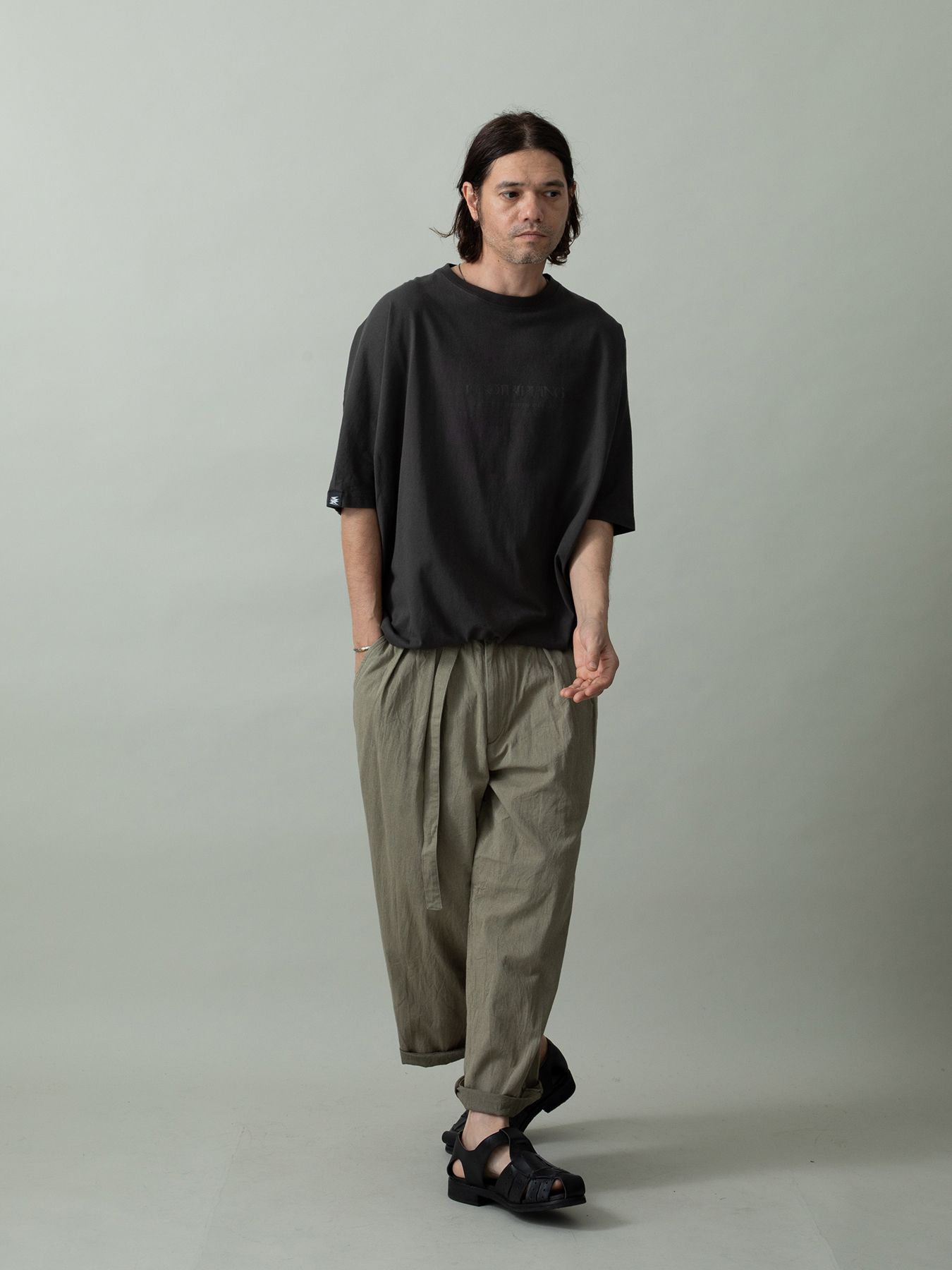 【予約品 2月1日(日) 締切】KITE TEE frocky / フロッキープリント ニットT / チャコール