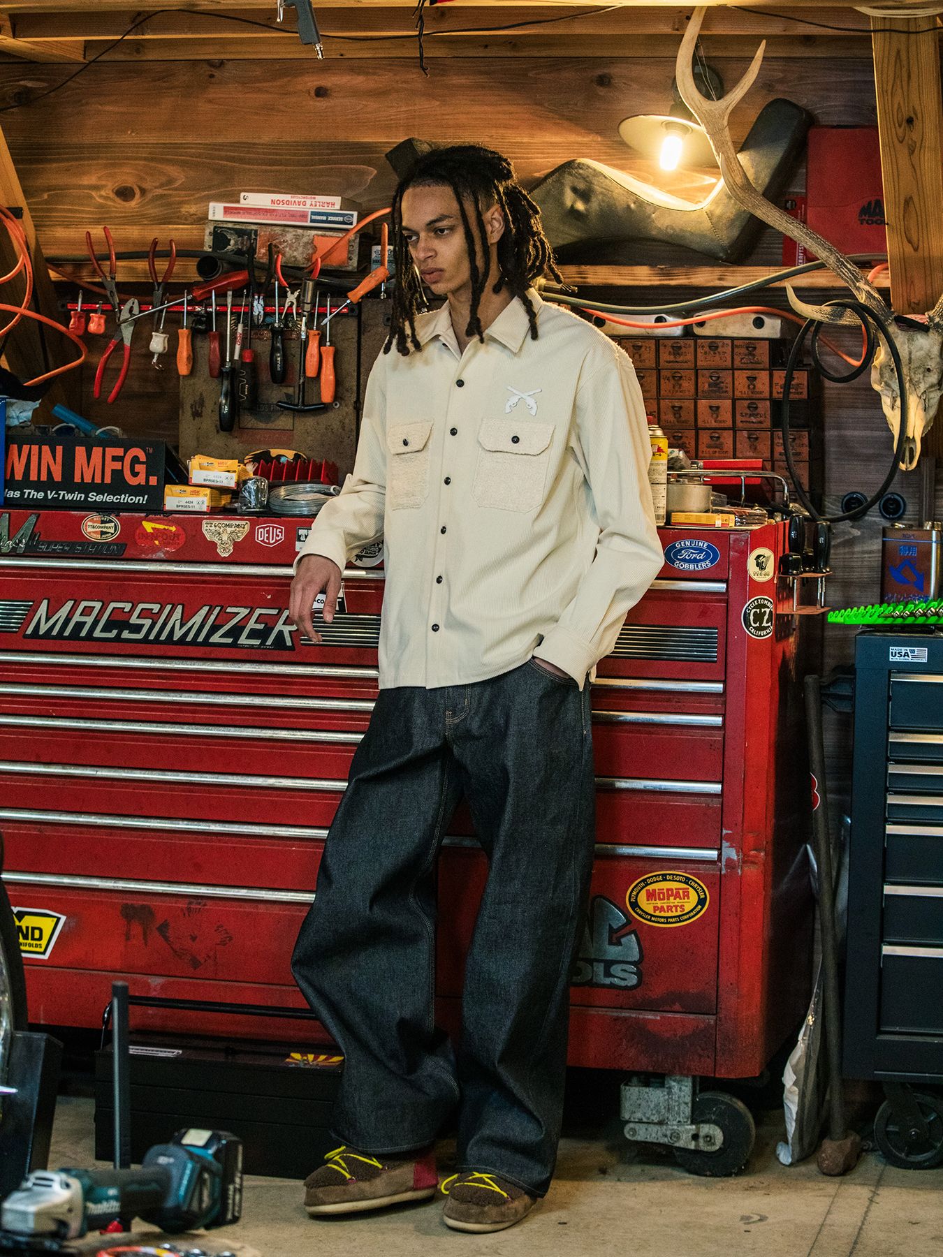 【予約品 3月9日(月) 18:00 締切】VIN/DEN/WIDE BASIC / ヴィンテージ ワイド デニム パンツ / ブルー