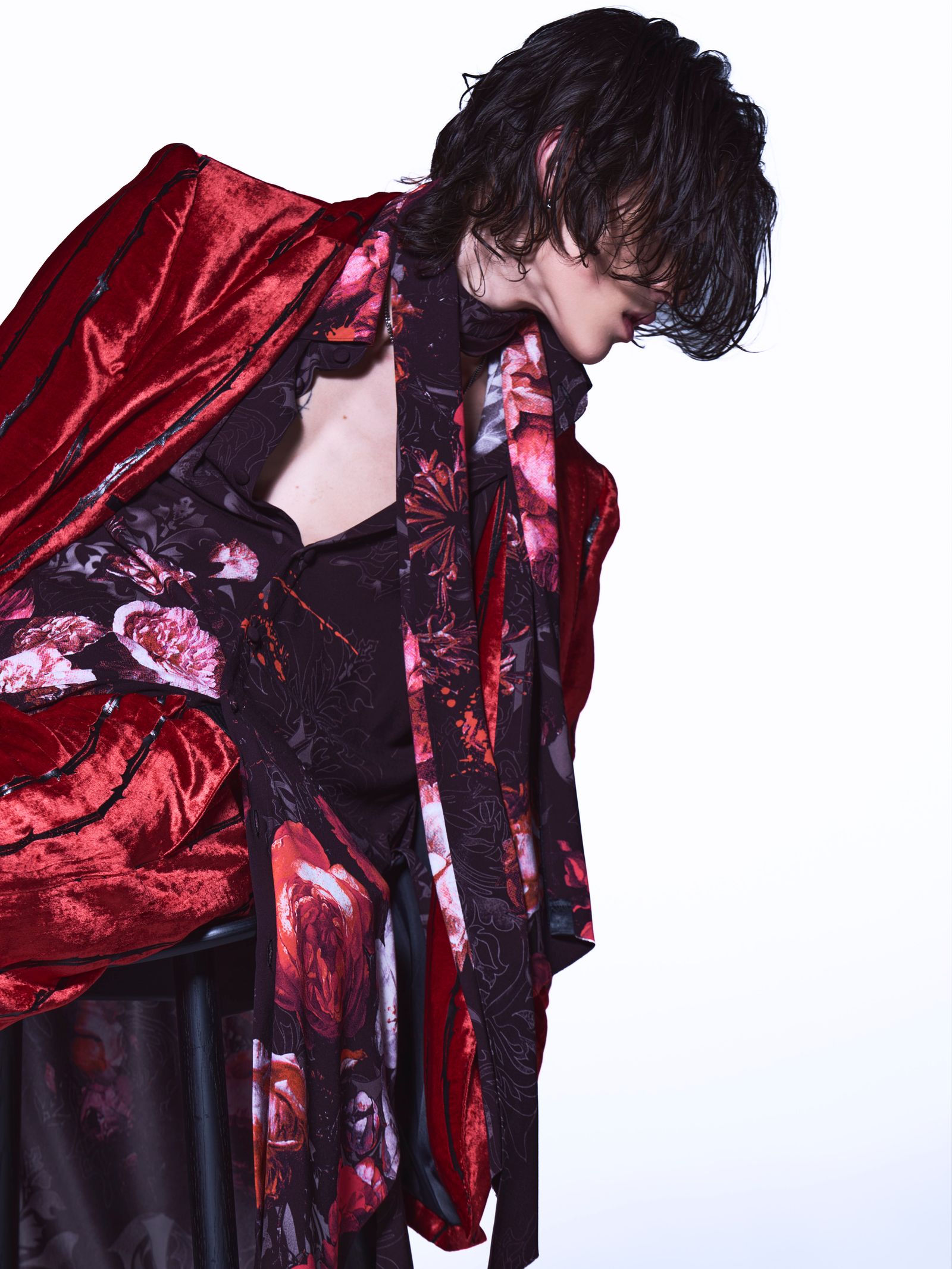 【予約品 6月29日(月) 締切】TOGE Velvet Wide Slacks / ベルベット ワイドスラックス / レッド