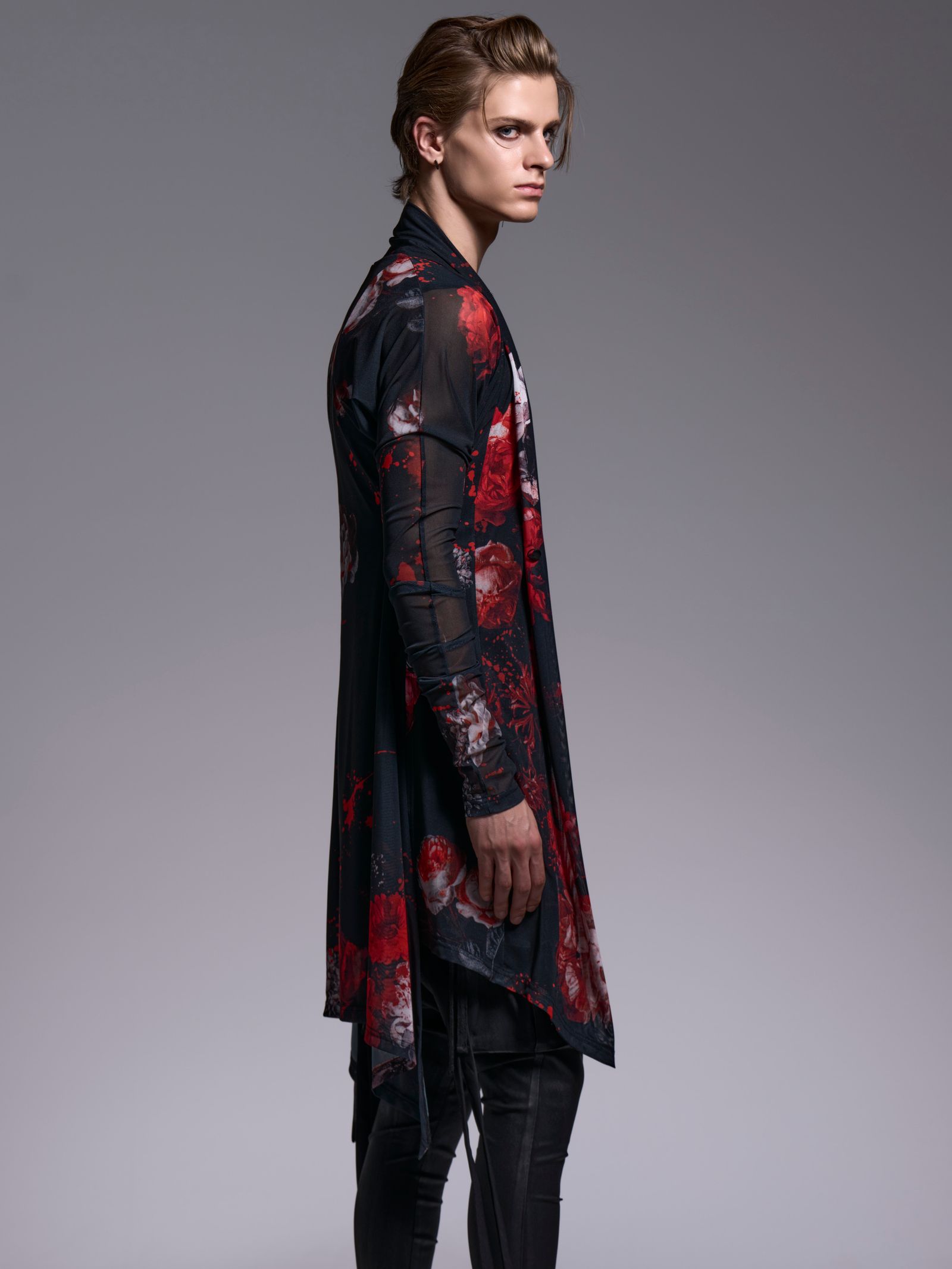 【予約品 1月4日(日) 締切】Dolman Sleeve Cardigan / ドルマンスリーブ カーディガン / ブラックフローラ