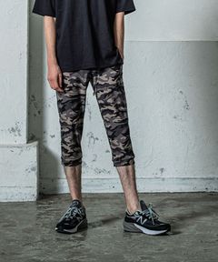 《予約11月17日19時締め》 RE cropped PT / ナイロンイージークロップドパンツ / カモブラック系