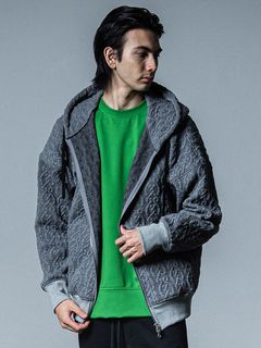 《予約品》 cable drop zip hoodie / パーカー / グレー