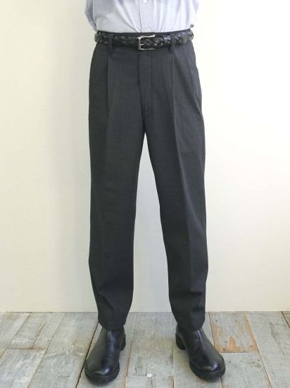 TC オフィサーパンツ 2タックチャコールグレーmade in Japan 【BROOKYM OVERALL】