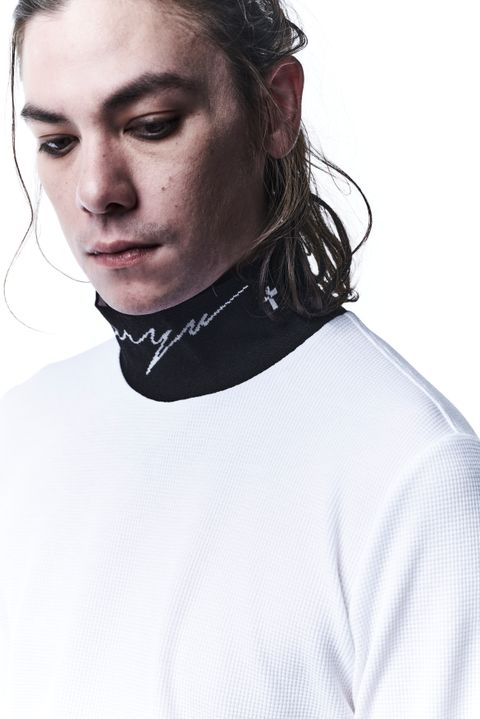 《予約品》 MockNeckLongSleevesT モックネックTシャツ Waffle / White 【kiryuyrik】 7月入荷予定