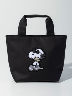 《スヌーピー コラボ》ラインストーン SNOOPY & WOODSTOCK ミニトートバック / ブラック【PEANUTS × 1PIU1UGUALE3 RELAX】