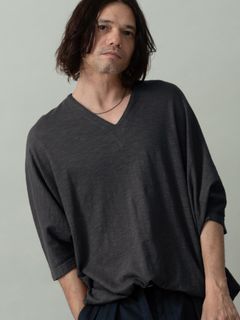 【予約品 2月1日(日) 締切】KITE V-NECK / Vネック ニットT / チャコール