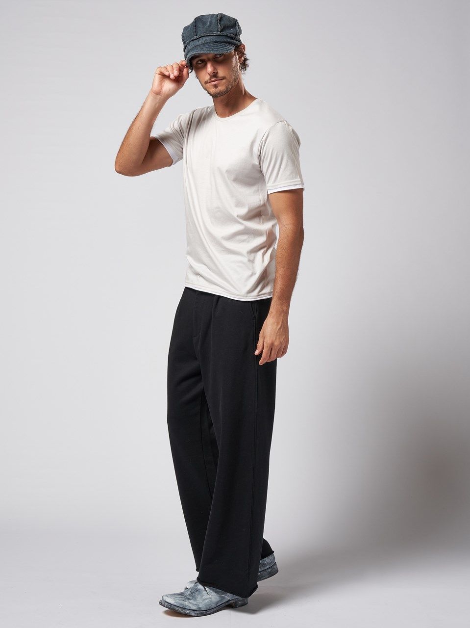 《予約品》 wide sweat slacks pants / ワイドスラックス / ブラック