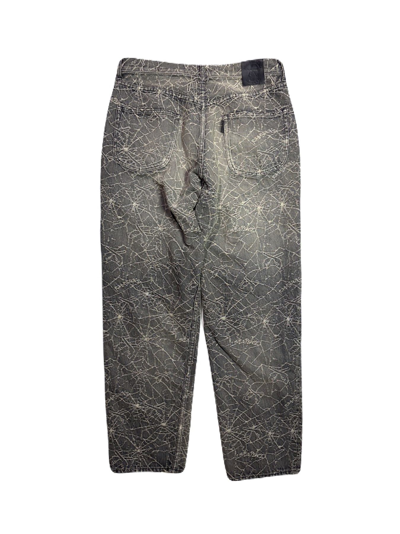 【予約品 3月9日(月) 18:00 締切】SPIDER JAQ DENIM PT / スパイダー ジャガード デニム パンツ / ブラック