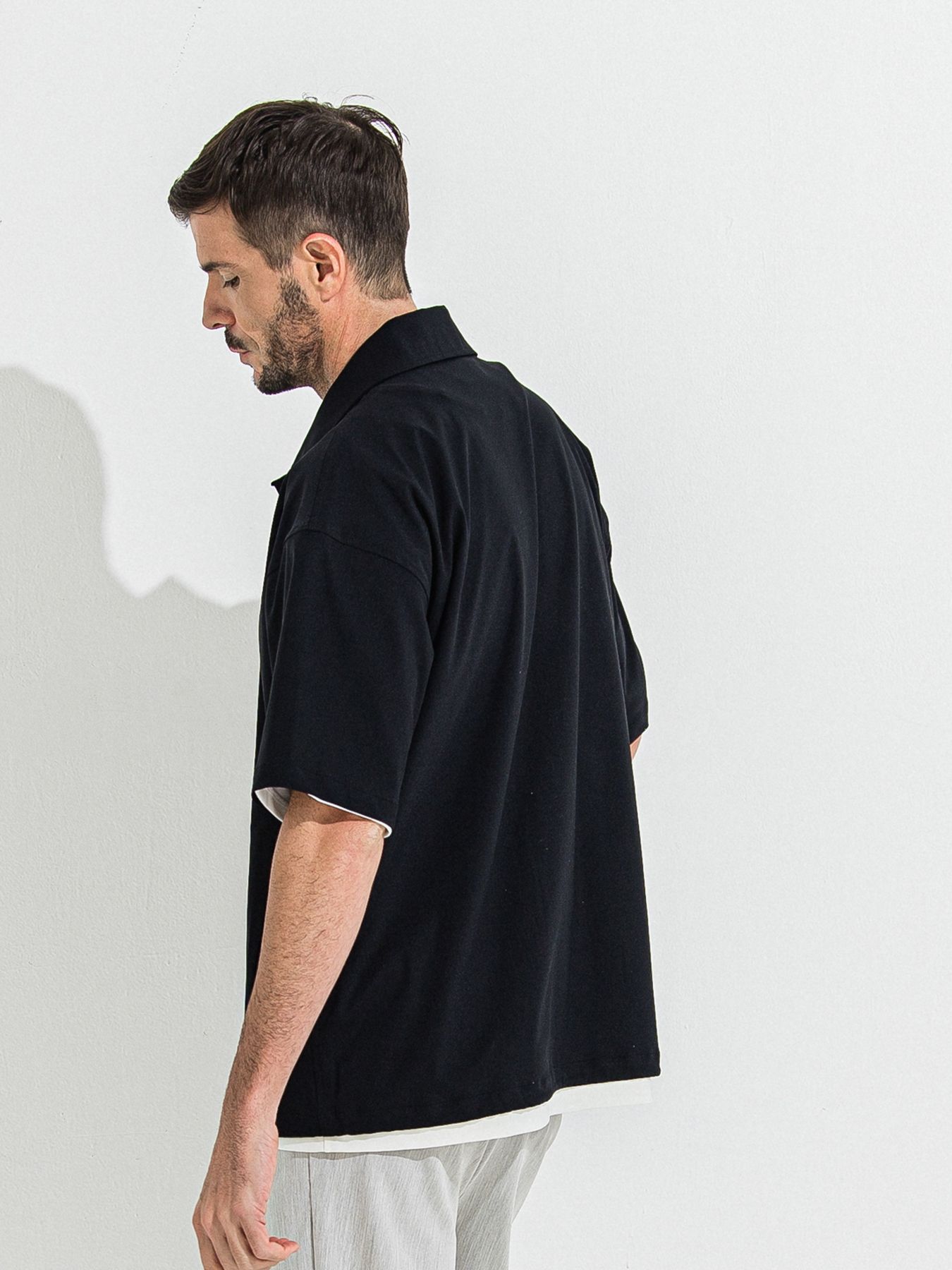 【予約品】NYLON HALF COACH JACKET / ナイロンハーフコーチジャケット / ブラック