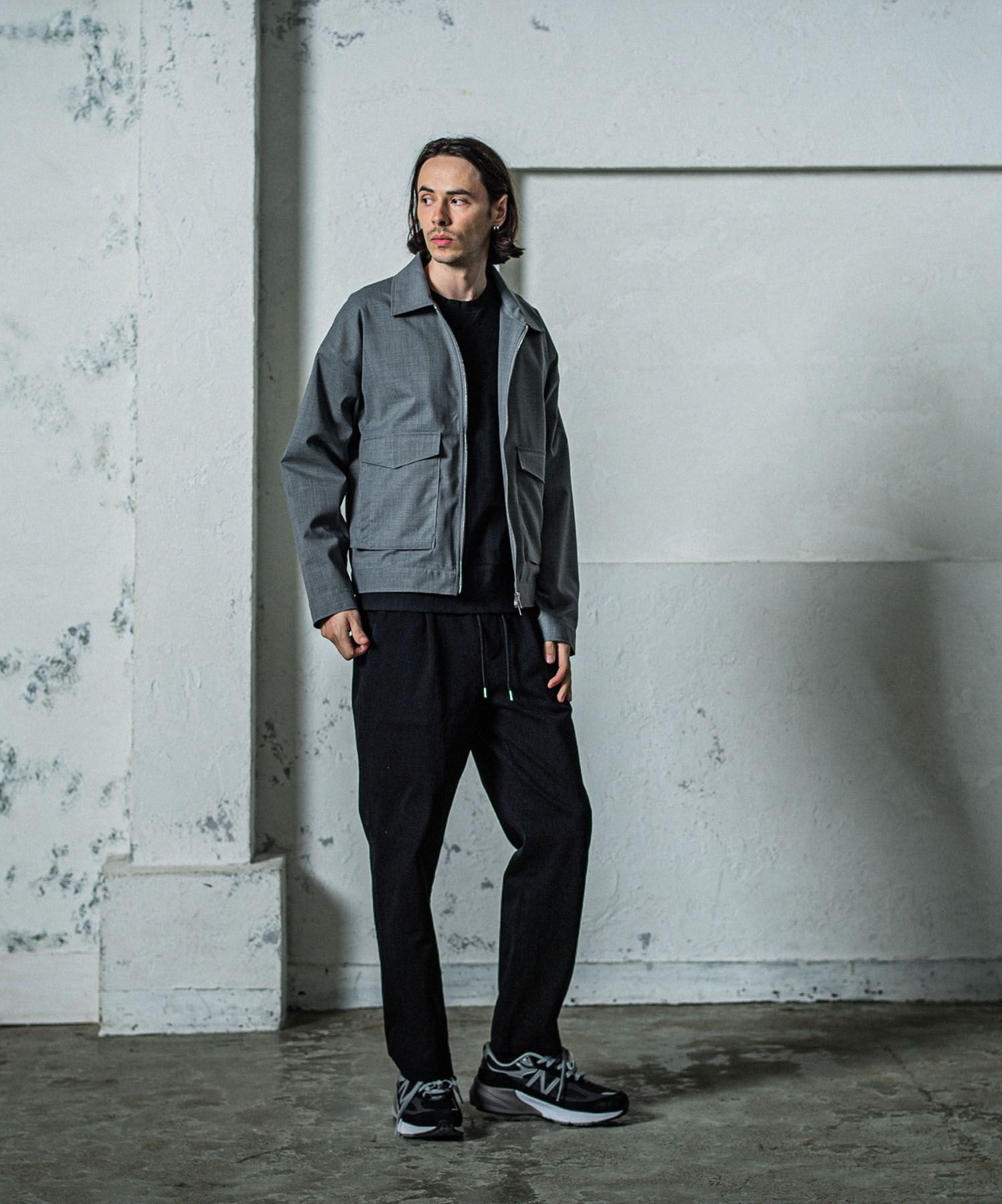 《予約11月17日19時締め》 EX denim jersey  WIDE PT / ワイドパンツ / ブラック