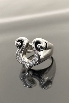 《受注生産》 RHYTHMIC HORSESHOE RING with CUBIC ZIRCONIA リング 【GOD SIZE】 注文から2～4週間後入荷予定