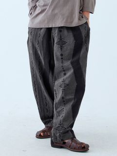 【予約品 6月2日(月) AM10時 締切】FOLKESTRIPE TROUSERS / イージートラウザーズ / ライトグレー×ブラック
