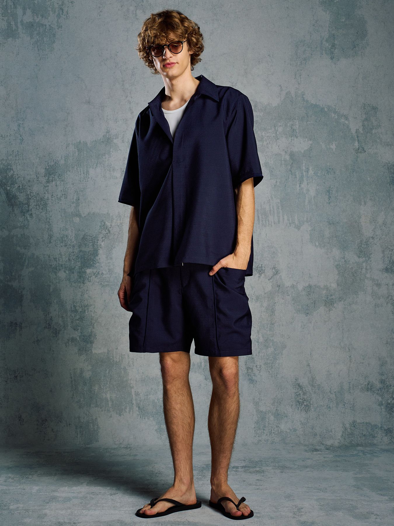 【予約品 1月25日(日) 締切】skipper shirt H/S / スキッパー ハーフスリーブシャツ / ネイビー