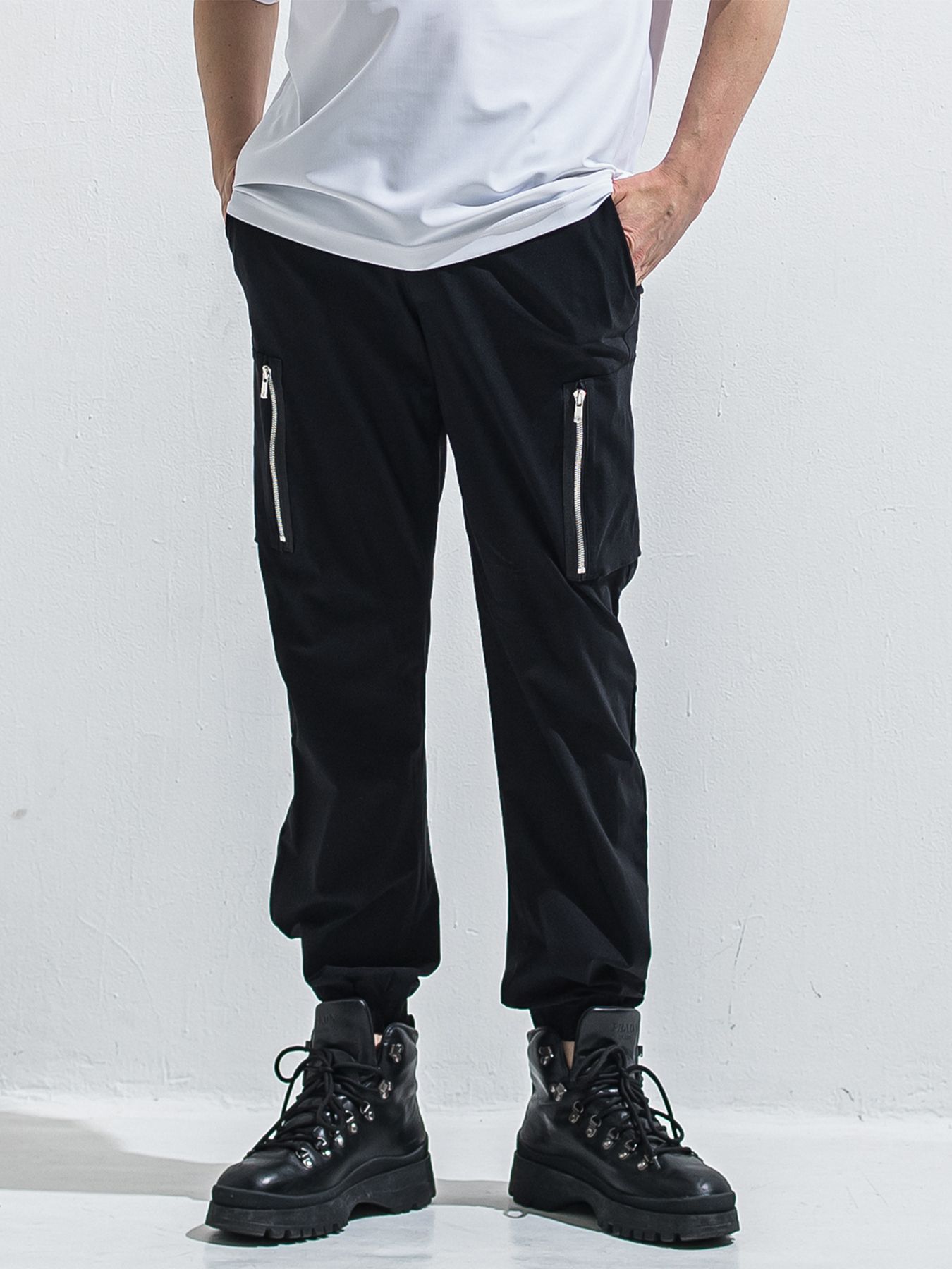 【予約品 2月15日(日) 18:00 締切】DAVID NYLON CARGO PANTS/ ミリタリーナイロンカーゴパンツ / ブラック