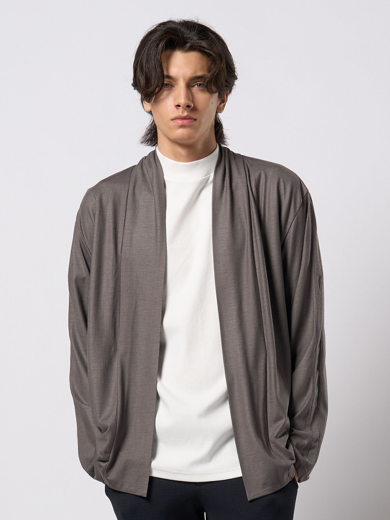 【予約品 9月23日(火) 締切】ex.comfy wool cardigan / エクスコンフィーウール カーディガン / スチールグレー