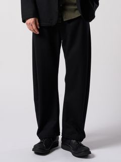 【予約品 4月19日(日) 18時締切】venetian stripe wide banana slacks / ヴェネツィアン ストライプ ワイドバナナスラックス / ブラック